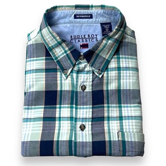 Bugle Boy‎ Classics Shirt Mens Extra Large XL Plaid Short Sleeve Button Down - Picture 1 of 9